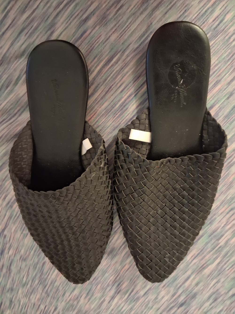 Universal Thread Black Woven Pointed Slip-On Mules